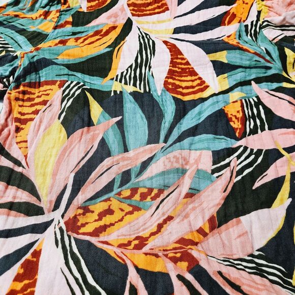 Sonoma Womens Button Up Blouse Multi-Color Size Medium 100% Cotton Short Sleeve - Picture 13 of 14